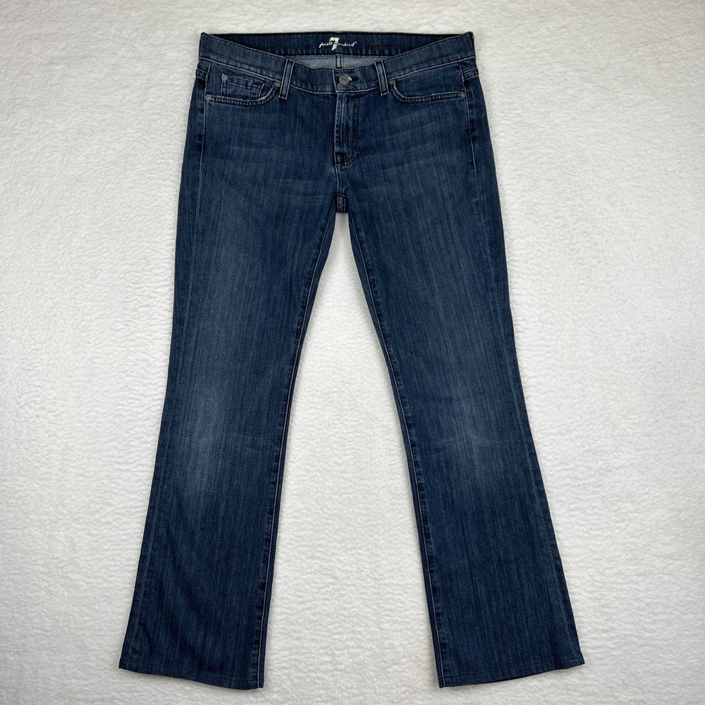 7‎ For all Mankind Bootcut Jeans Women's 30 Flap Pocket Denim Low Rise (34x31)